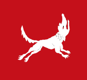 Arms Image: Gules, a wolf courant argent